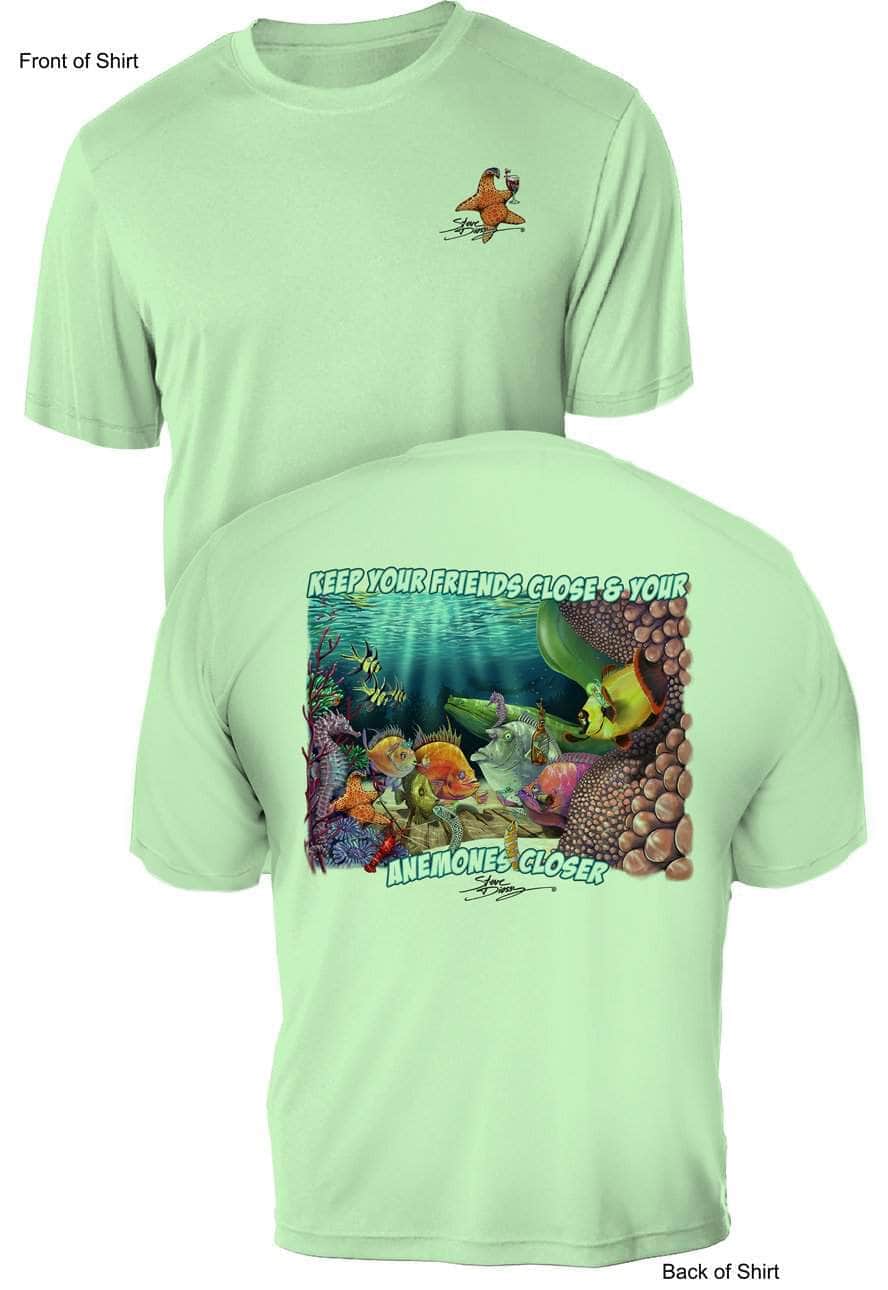 Anemones Closer- UV Sun Protection Shirt - 100% Polyester - Short Sleeve UPF 50